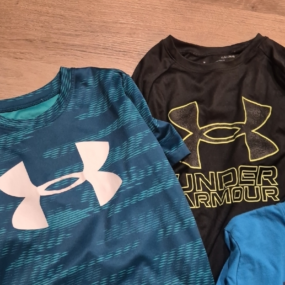 Under Armour Kids Tees - Blue, Black, Gray - Picture 4 of 4